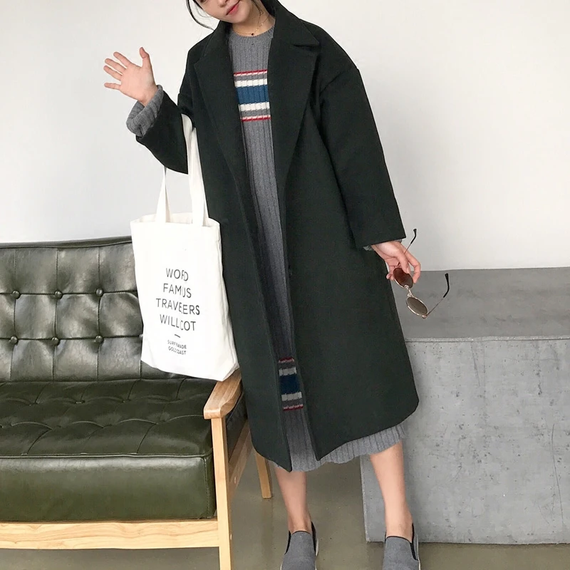 Осеннее и зимнее новое длинное пальто для волос выше колена размер свободного