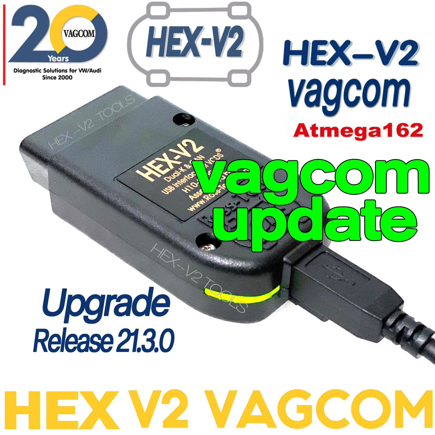 2021 многоязычный сканер Popolar HEX V2 Obd2 VAGCOM 21 3 VAG COM 20 12 для VW AUDI Skoda Seat ATMEGA162 + 16V8 FT232RQ |