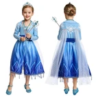 Платье Эльзы, костюм для Хэллоуина, длинное платье, детское свадебное платье принцессы, детская одежда для косплея