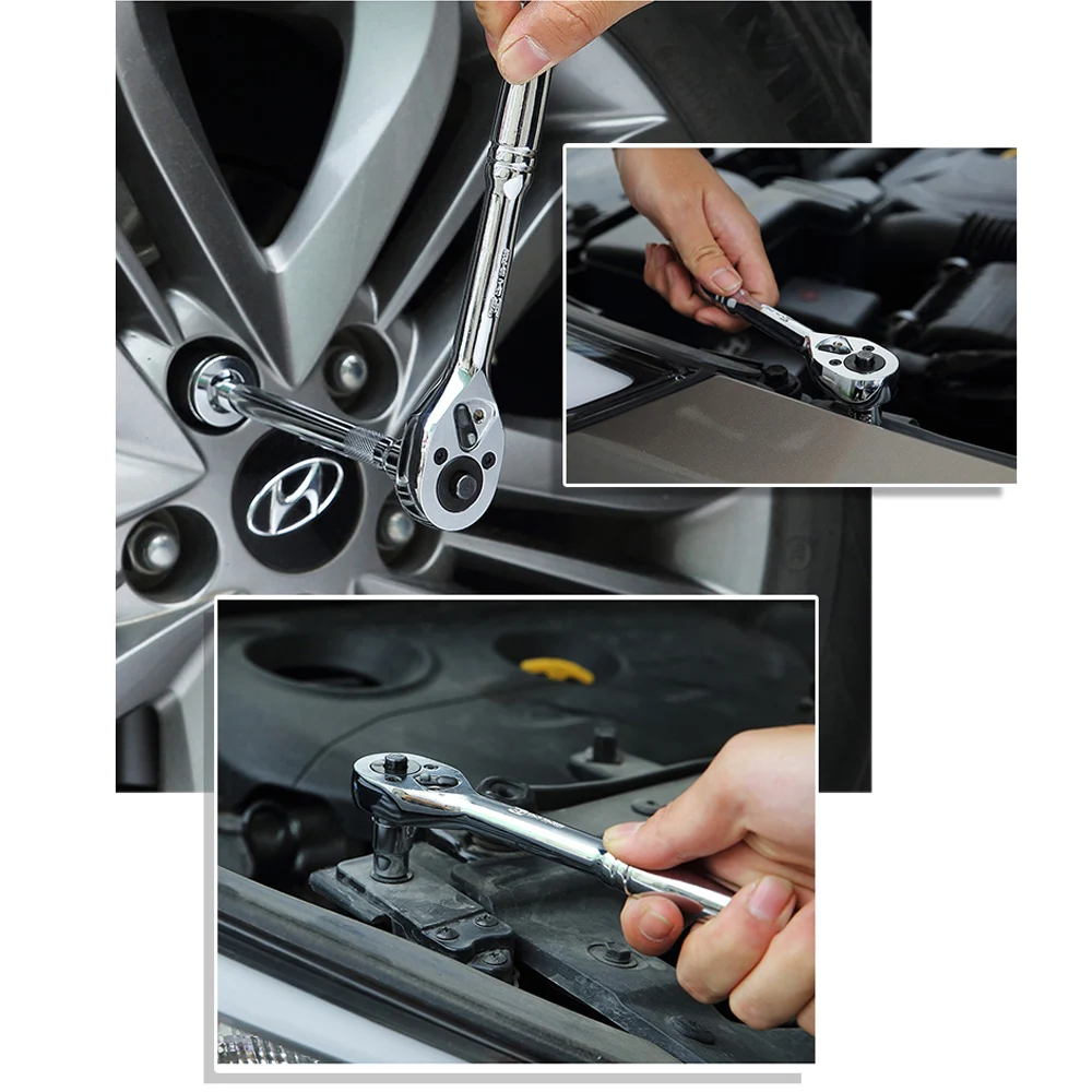 

QHTITEC Ratchet Torque Wrench Head Universal Ratchet Spaner Tool Key Car Wrench Set Repair Multi Hand Tools