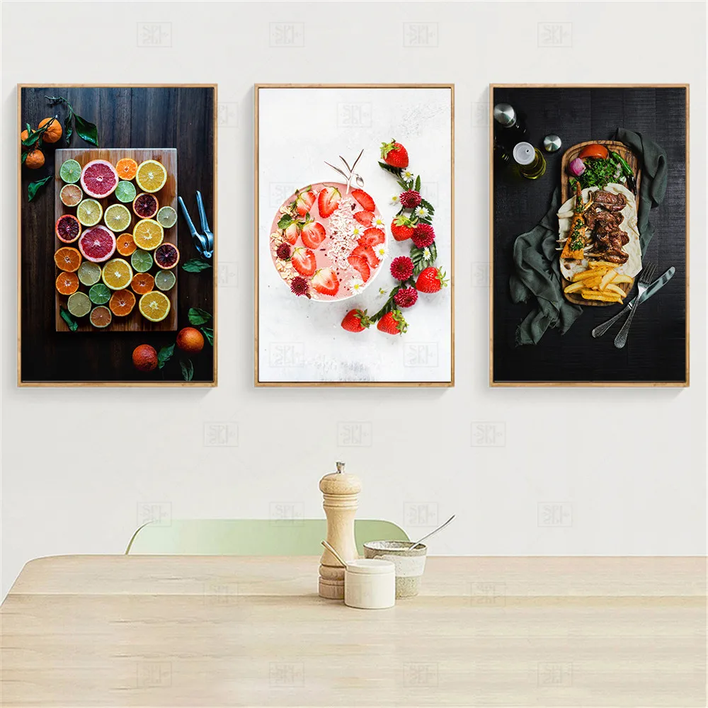 Food Poster Nordic Modern Decoration Canvas Painting Pictures For Kitchen Decor Fruit Print Vegetable Wall Art Home Artwork | Дом и сад