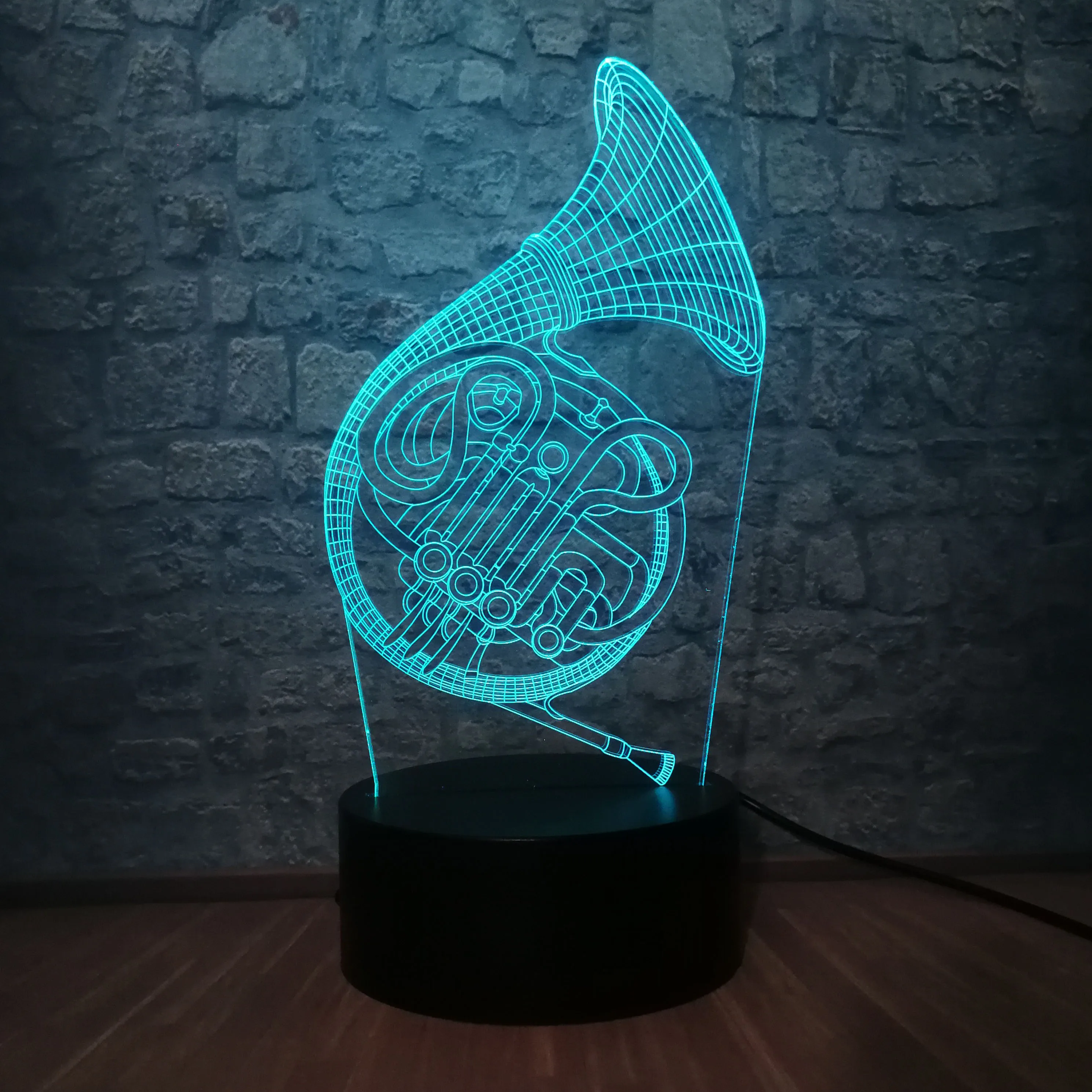 3D Музыкальный Саксофон USB светодиодный настольная лампа в форме трубы 7 цветов