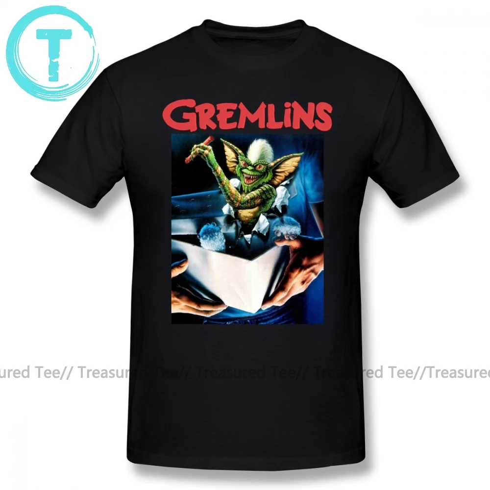 Gremlins футболка с короткими рукавами хлопковая Футболка потрясающая 4xl графическая Мужская Пляжная футболка