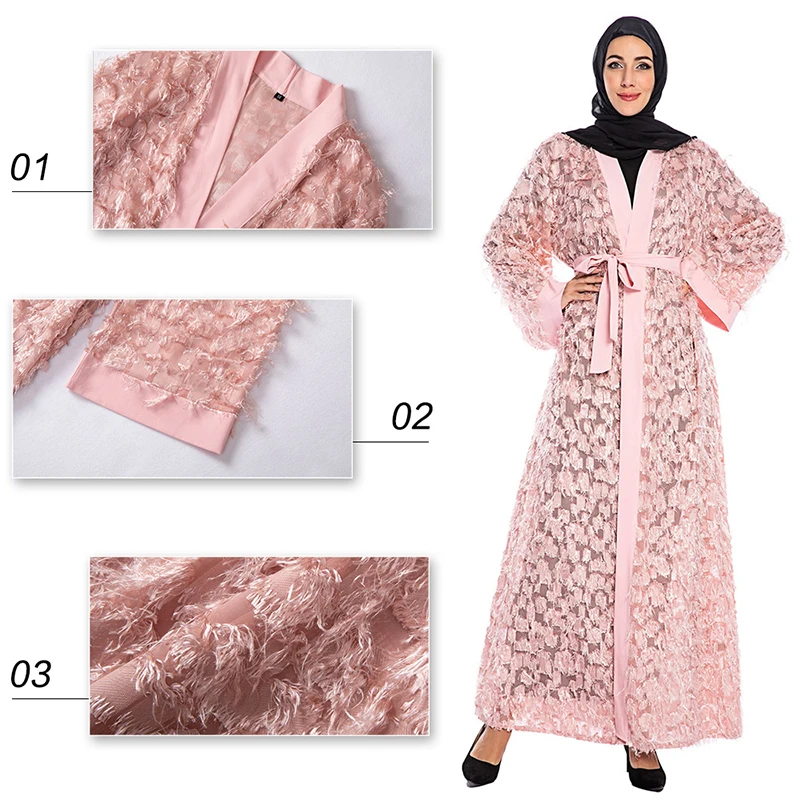 

Winter Kimono Maxi Abaya Dubai Hijab Muslim Dress Turkish Islamic Clothing Abayas For Women Caftan Kaftan Robe Musulman Turque