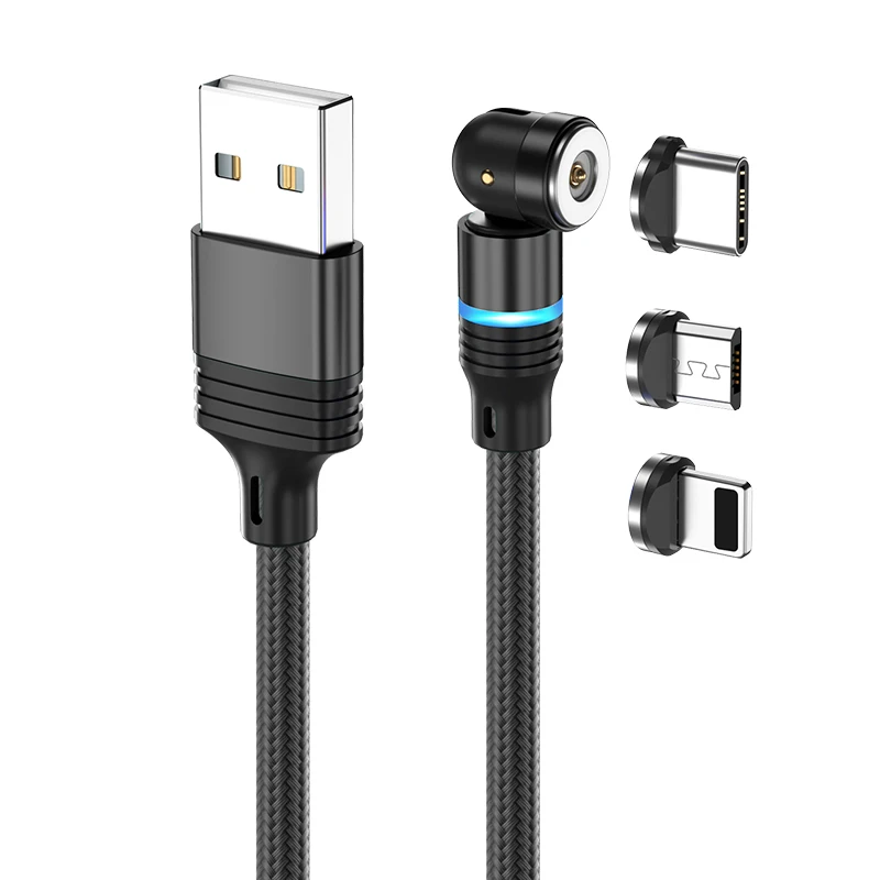 

Магнитный зарядный кабель AUFU, магнитное зарядное устройство, Шнур Micro USB Тип C, USB-кабель 3 м для iPhone12 Pro 11 XS Max 540, поворот 2 м 1 м