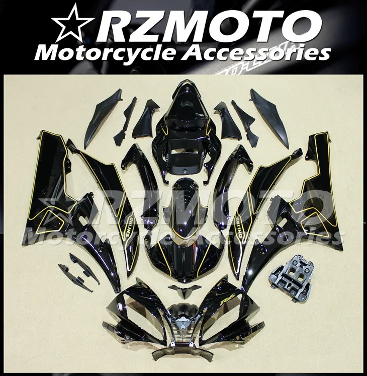 

Injection Mold New ABS whole Motorcycle Fairings kit Fit for YZF-R6 R6 2006 2007 06 07 Bodywork set black golden
