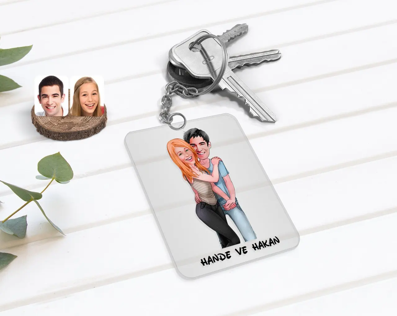 

Personalized Valentine Caricature Of Transparent Plexiglass Anahtarlık-85