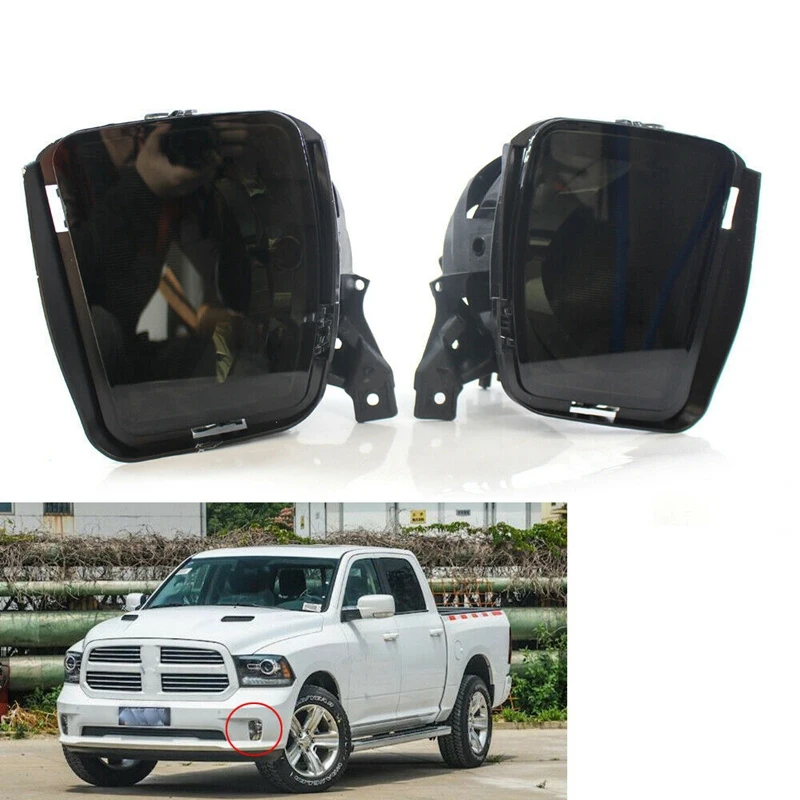 

1 Pair Car Smoked Lens Front Bumper Fog Lights Lamp with Bulbs for Dodge Ram 1500 2013-2018 Accessories