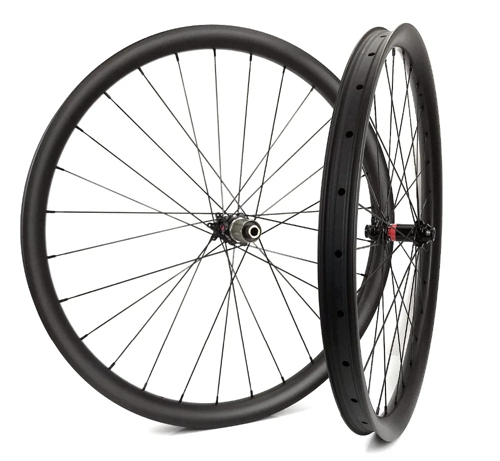 

29er tubeless mountain bike carbon wheels 40mm width 30mm depth MTB DH carbon wheelset with novatec 411/412 hub