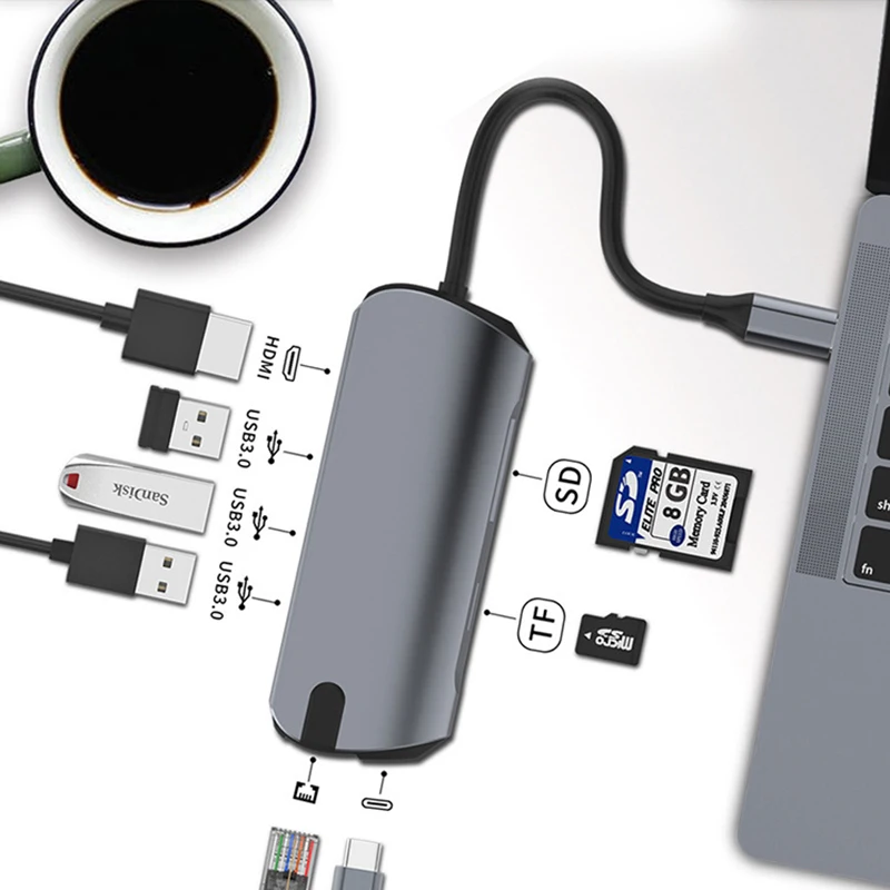 USB хаб CABLETIME Type C на Ethernet 3 0 Мбит/с|USB-хабы| |