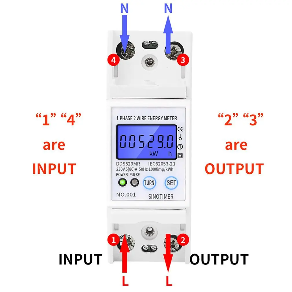 

AC 230V 5-80A High Precision Electric Energy Meter Digital Electricity Consumption Meter With Voltage Current Display