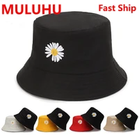 sombrero cubo flower design men women cotton double sided sun cap summer panama fashion fold sun fishing fisherman hats