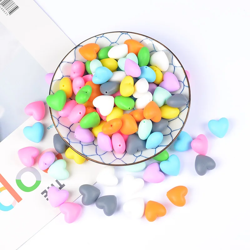 

20Pc/Lot Silicone Teething Necklace Beads Food Grade Safty Silicone Baby Teether Accessories Dummy Pacifier Chain Holder