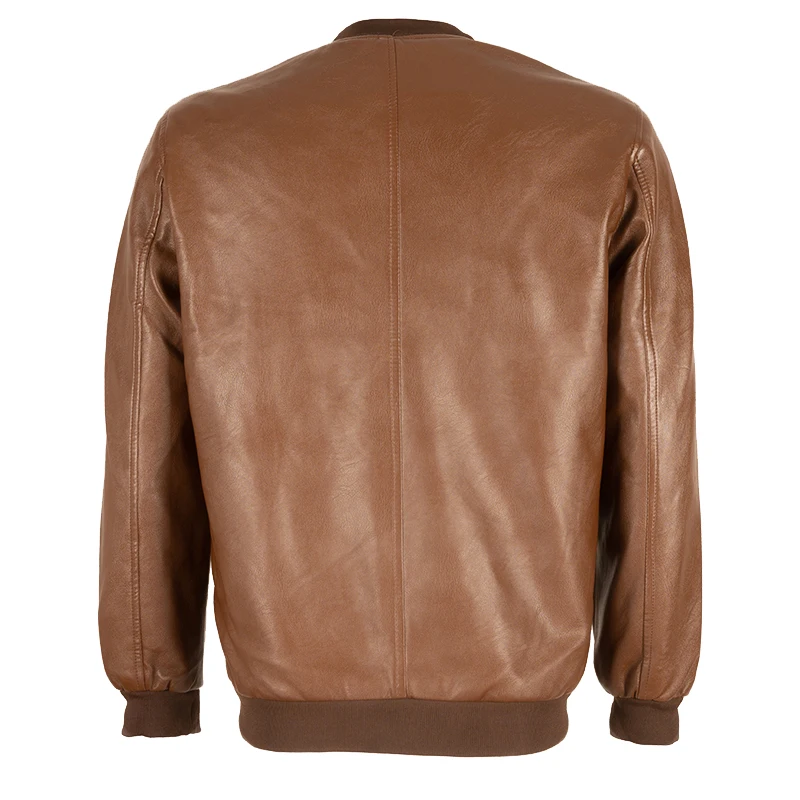 ChangNiu коричневые мужские Куртки из искусственной кожи верхняя одежда Зимние