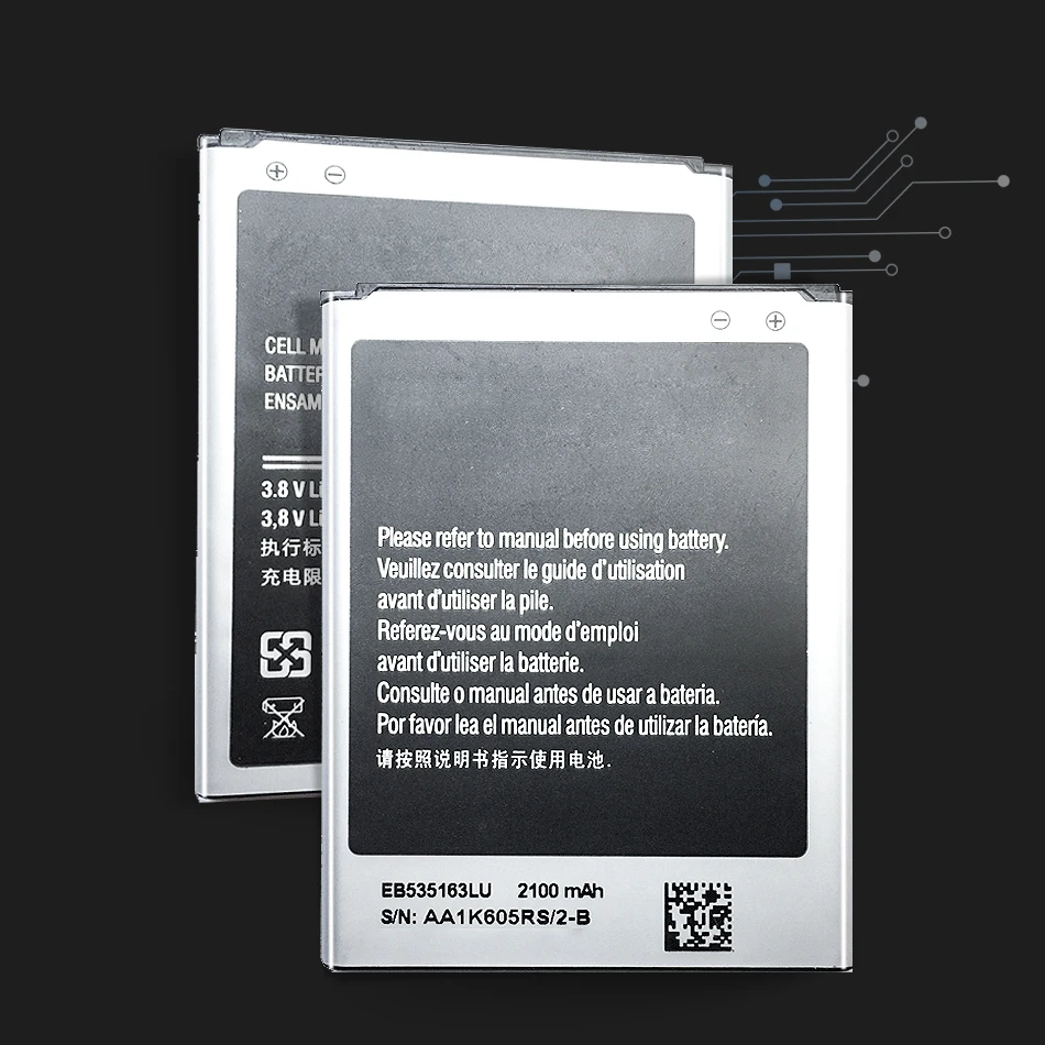 Телефон Батарея EB535163LU 2100 мА-ч для samsung GALAXY W T759 i8150 S8600 S5820 I8350 I519 X крышка S5690 N900P