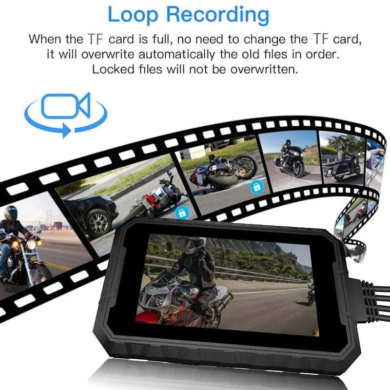 Видеорегистратор для мотоцикла HD 1080P с двумя объективами |