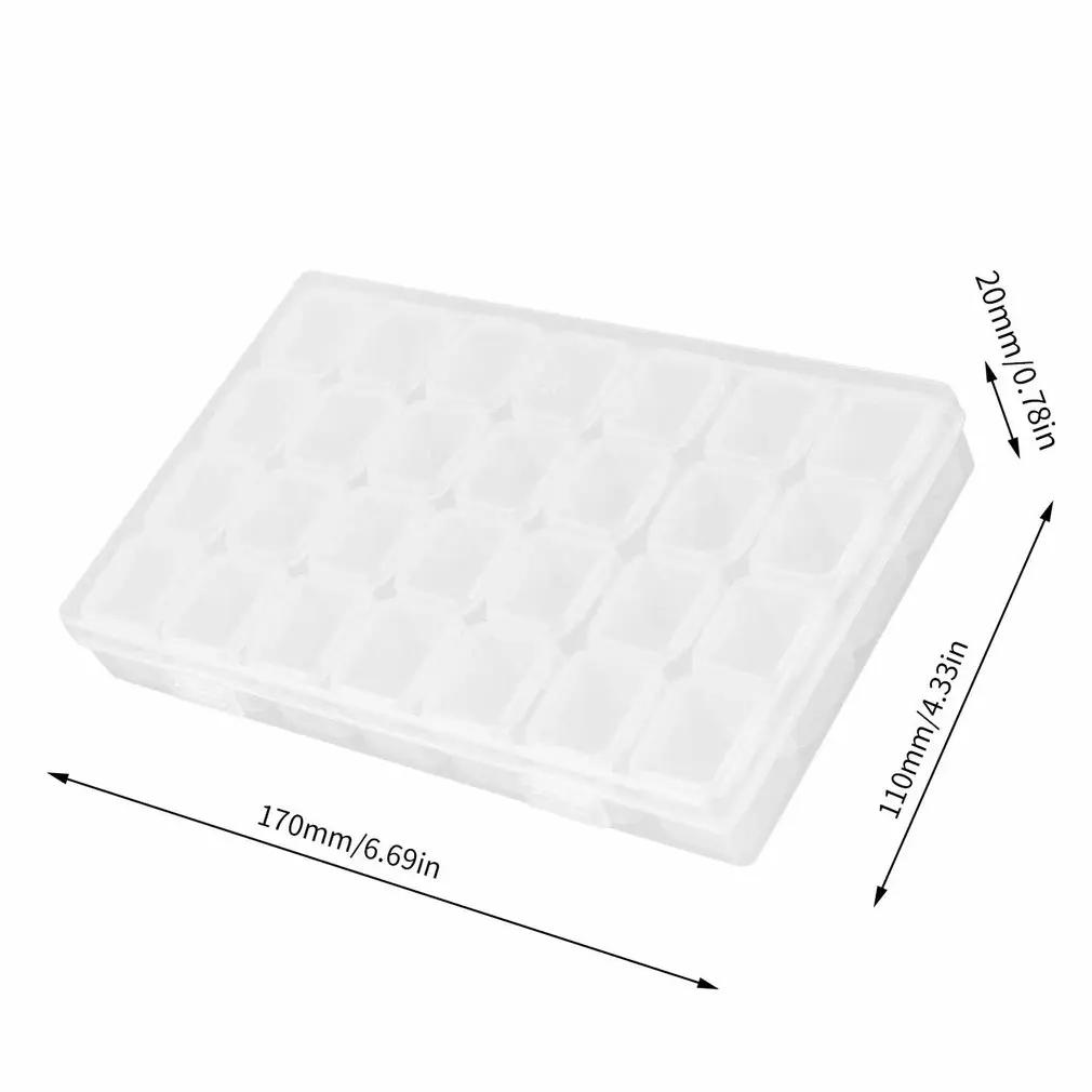 

28 Slots Plastic Storage Box Diamond Painting Kits Nail Art Rhinestone Tools Beads Storage Box Case Organizer Holder