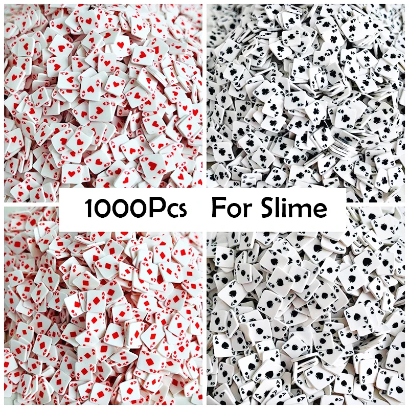 

1000pcs Slime Poker Slices Filler For Slime Fruit Addition Charms For Diy Lizun Slime Accessories Supplies Nail Art Toy