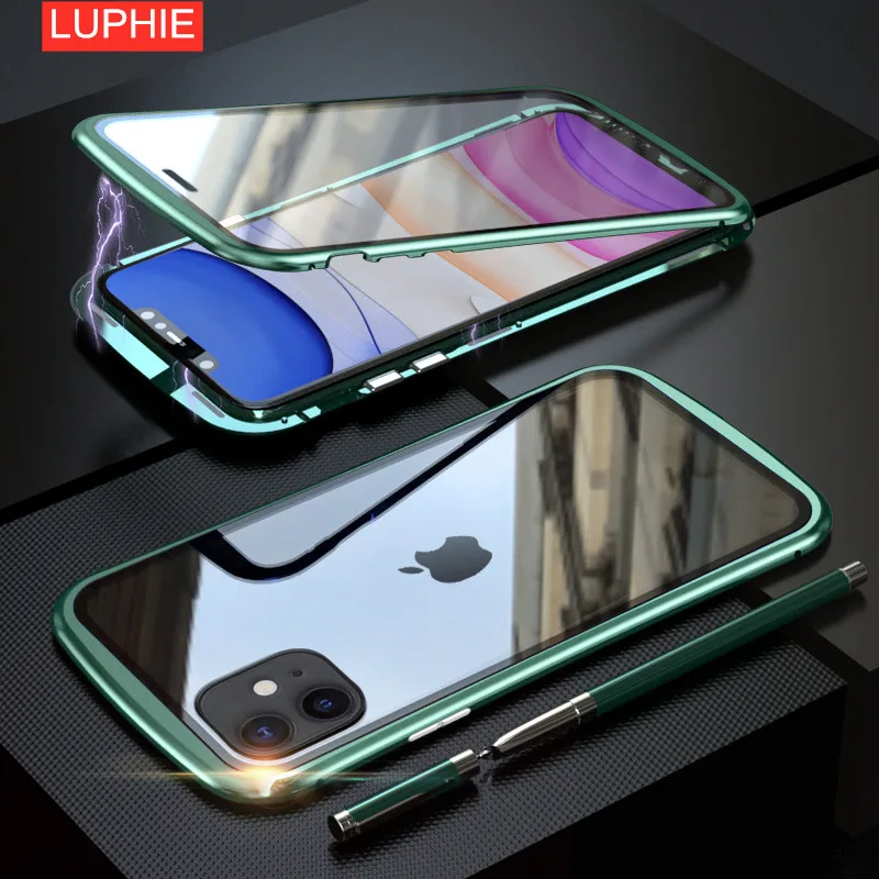 Для iPhone 11 2019 металлическая рамка двустороннее закаленное стекло для Pro Max ОСА
