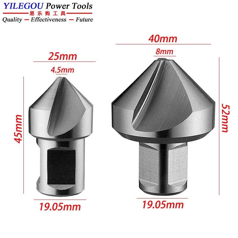 25, 30, 40, 50, 55mm HSS Countersink With 3/4