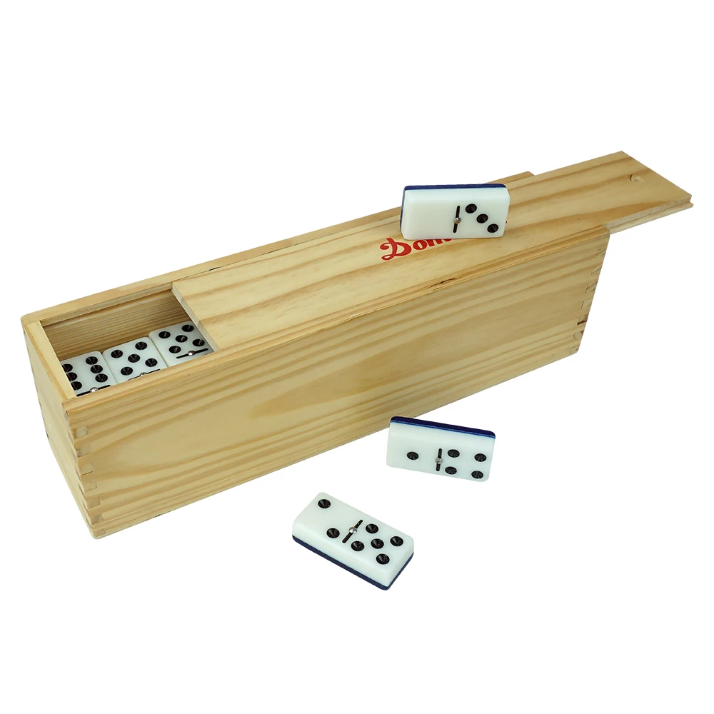 Дешевый Белый домино с черными точками и деревянным чехлом оптом | Спорт