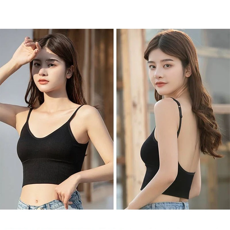 Женский спортивный топ бесшовный бюстгальтер с открытой спиной пуш-ап без