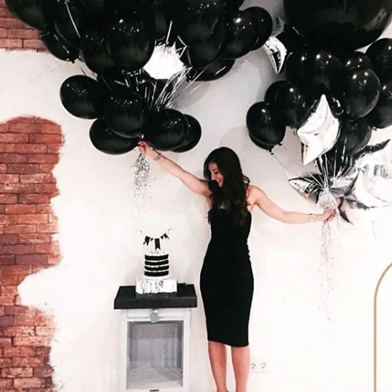 10 дюймовые воздушные шары черные украшения на день рождения детские жемчужные