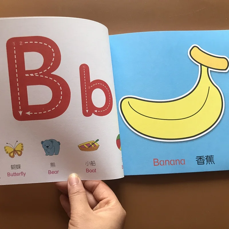 ABC алфавит Монтессори обучающая английская книга орфографические слова детские