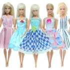 5 шт., высокое качество, кружевное платье в кукольном стиле смешанных Стиль кружевное мини-платье с цветочным рисунком вечерние; Модная одежда для девочек; Одежда для куклы Барби аксессуары детские рождественские подарки игрушка
