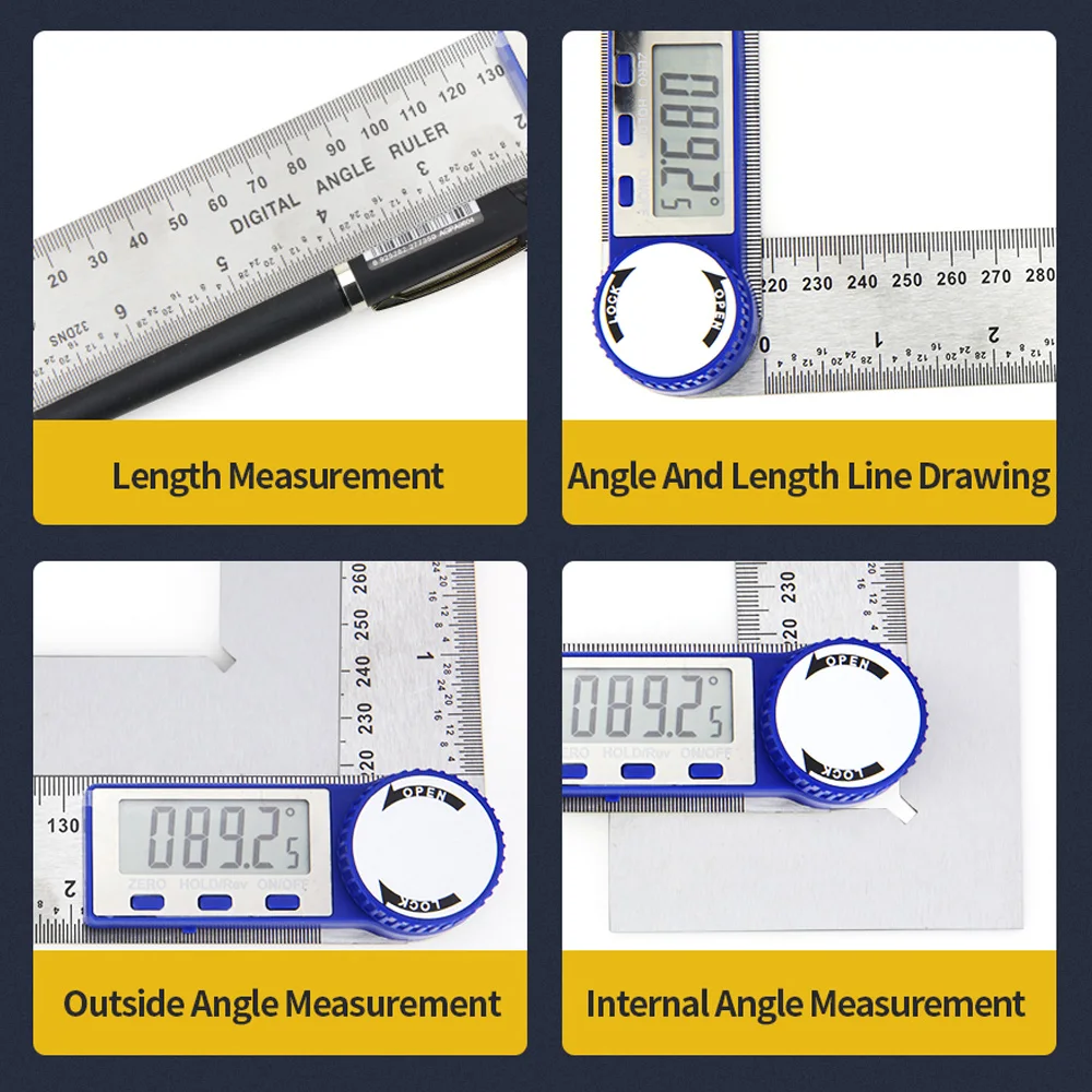 

Electronic Digital Protractor 200mm 7 Inch Digital Angle Finder Protractor Ruler Meter Inclinometer Goniometer Level Gauge