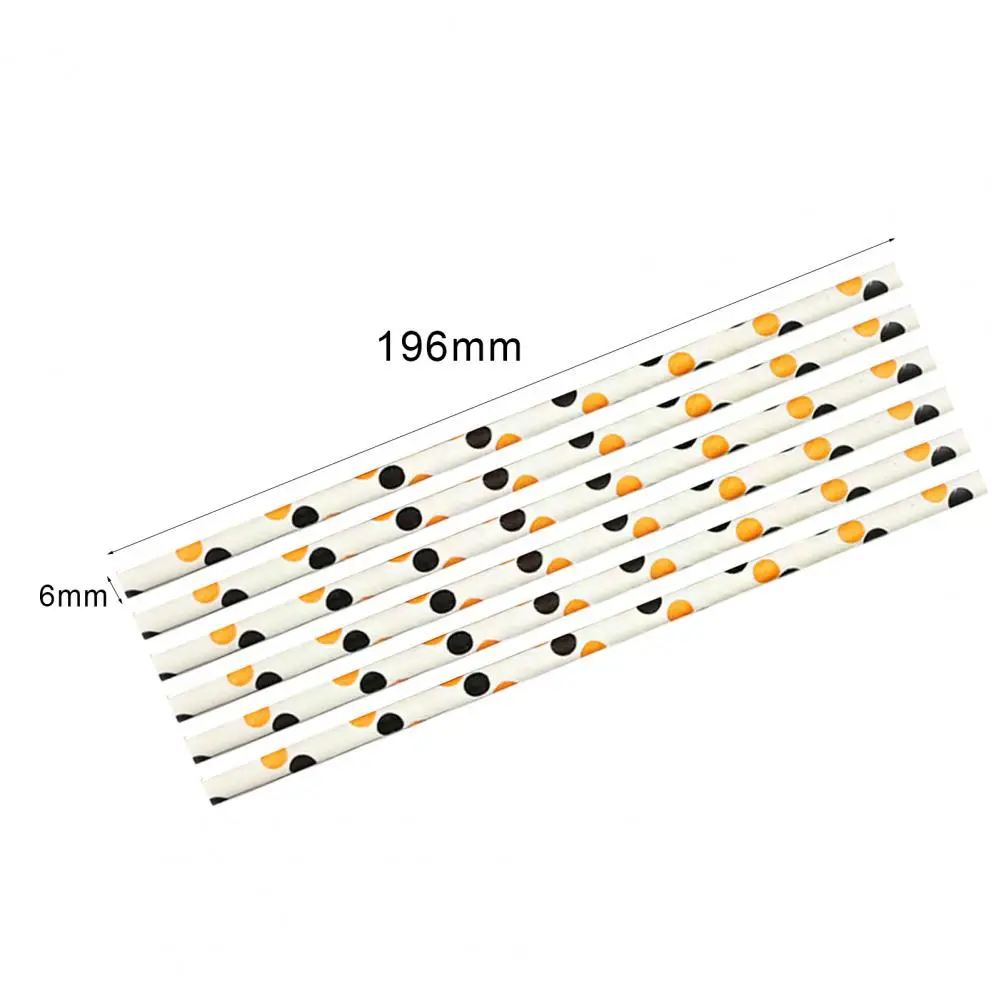 

4 Bags Halloween Straw Degradable Paper Party Straws Colorful Disposable Kraft Paper Halloween Themed Colorful Straw for Bar