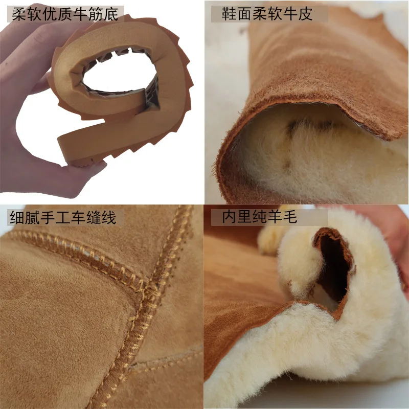

2021 Real wool slippers in genuine leather Faux Fur Warm Shoes Woman Slip on Flats Female Fur Flip Flops Pink Plus Size 35-45