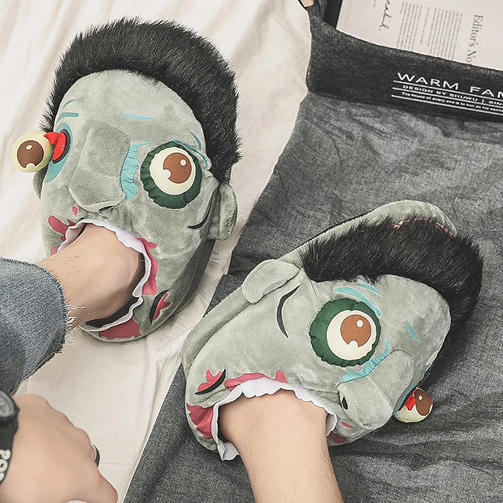 

Cartoon pattern slippers little monsters shoes slippers winter new creative personality indoor home slippers plus size 35-43