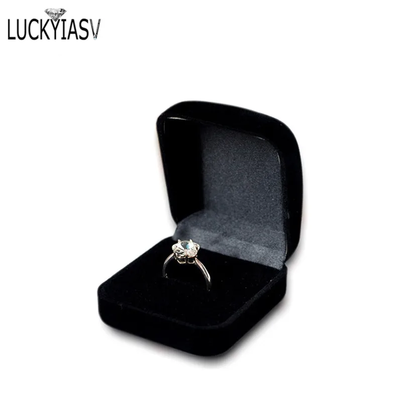 Оптовая продажа черная бархатная коробка для ювелирных изделий доступно кольцо