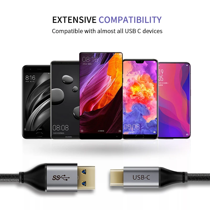USB кабель CABLETIME Type C с поддержкой быстрой зарядки 5 Гбит/с 3 А|Кабели для мобильных
