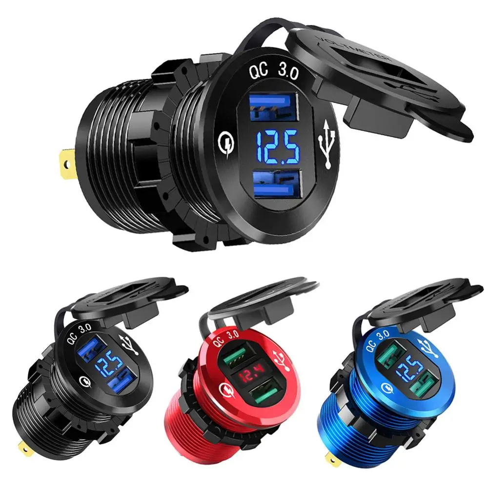 Быстрая зарядка 3 0 двойное зарядное устройство USB водонепроницаемая алюминиевая