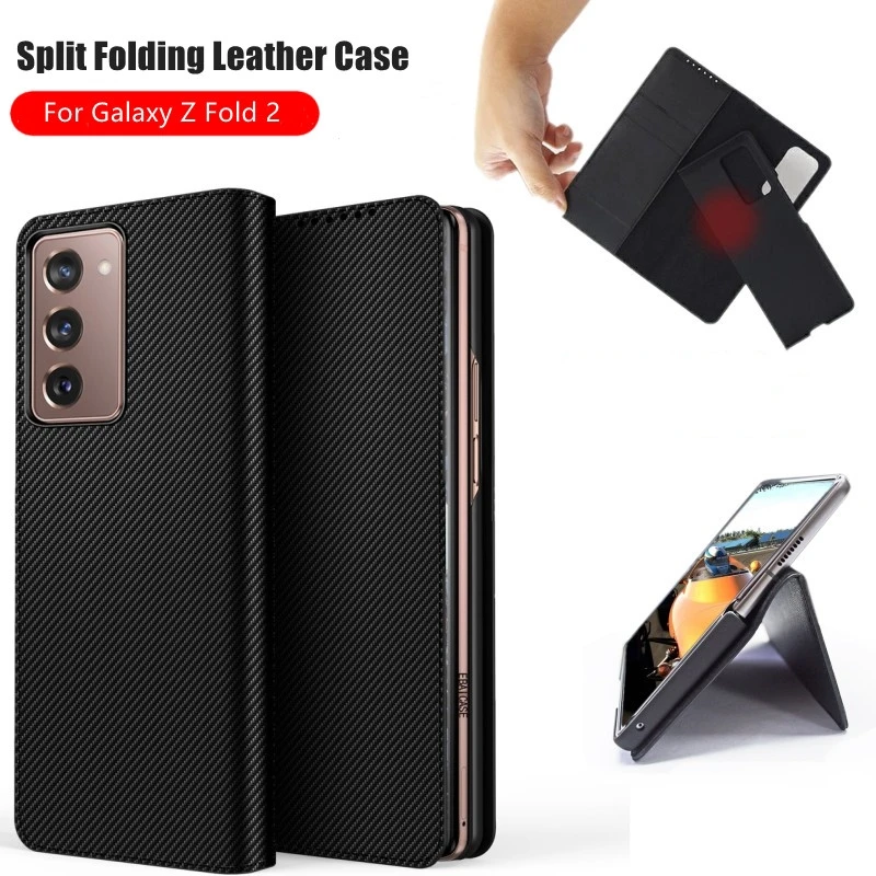 

For Samsung Galaxy Z Fold 3 2 5G Case Split Folding Leather Magnetic Flip Wallet Cover for Galaxy Z Fold 2 Anti-knock Coques