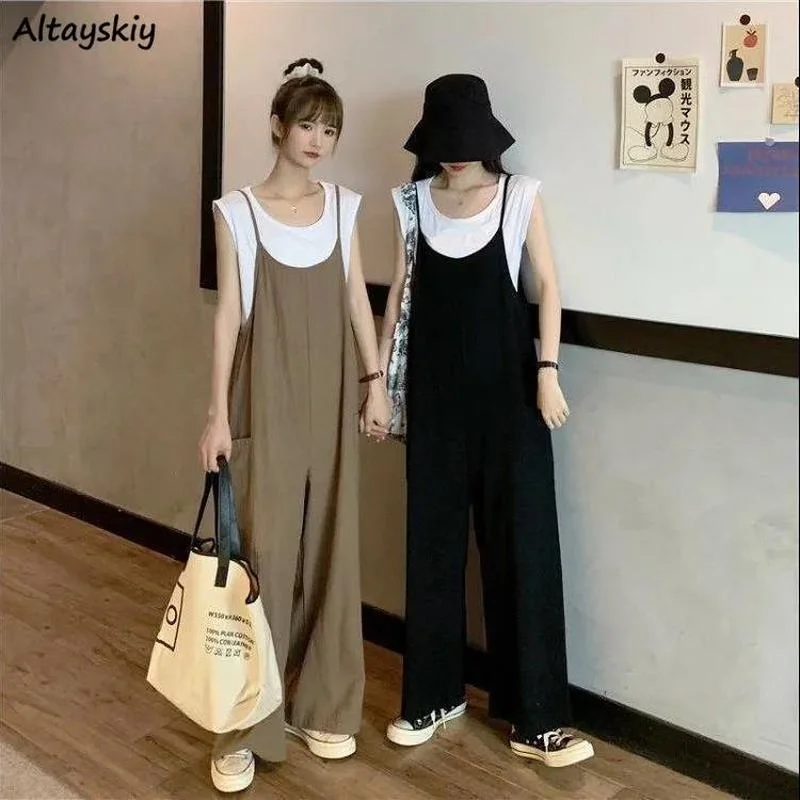 Комбинезоны женские модные однотонные в стиле преппи для друзей Харадзюку