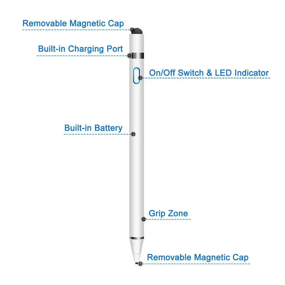 

Stylus Pencil for Apple IPad Android Tablet Pen Drawing Pencil 2in1 Capacitive Screen Touch Pen Mobile Phone Smart Pen Accessory