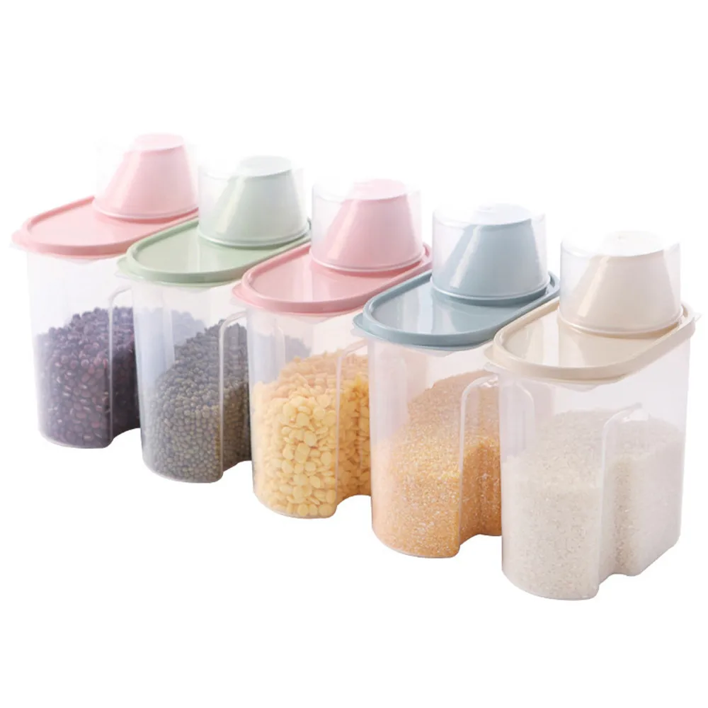 Ящик для хранения продуктов пластиковый прозрачный контейнер сухих с крышками 2 5