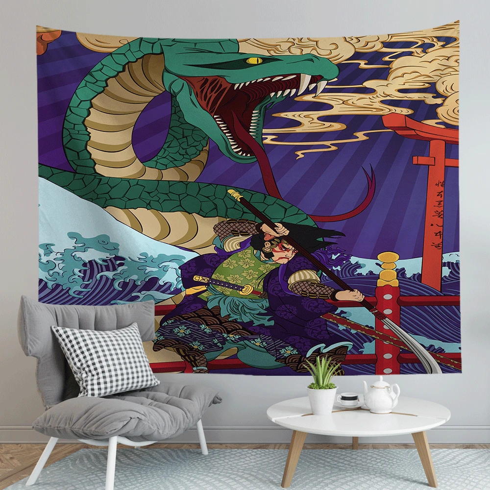 

Tapestry Japanese Style Living Room Study Wall Decorative Hanging Sunrise Ocean Background Cloth Beach Mat Picnic Sofa Cushion