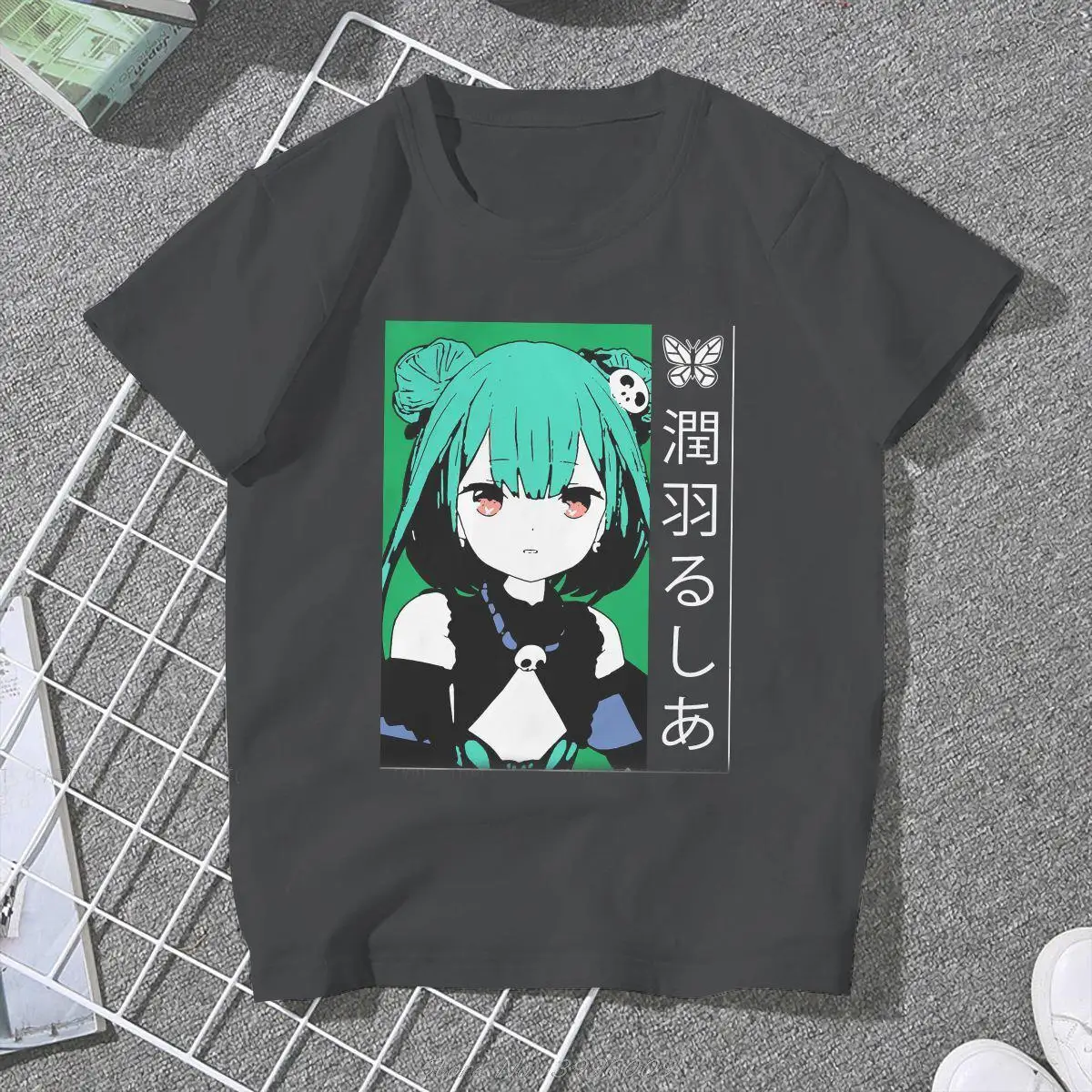 

Uruha Rushia Sweet Girls Women T-Shirt Hololive VTuber 5XL Blusas Harajuku Casual Short Sleeve Vintage Oversized Tops