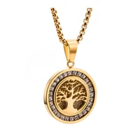 tree of life pendant fashion italy lucky tree zircon crystal chain necklace for women men couples jewelry gift