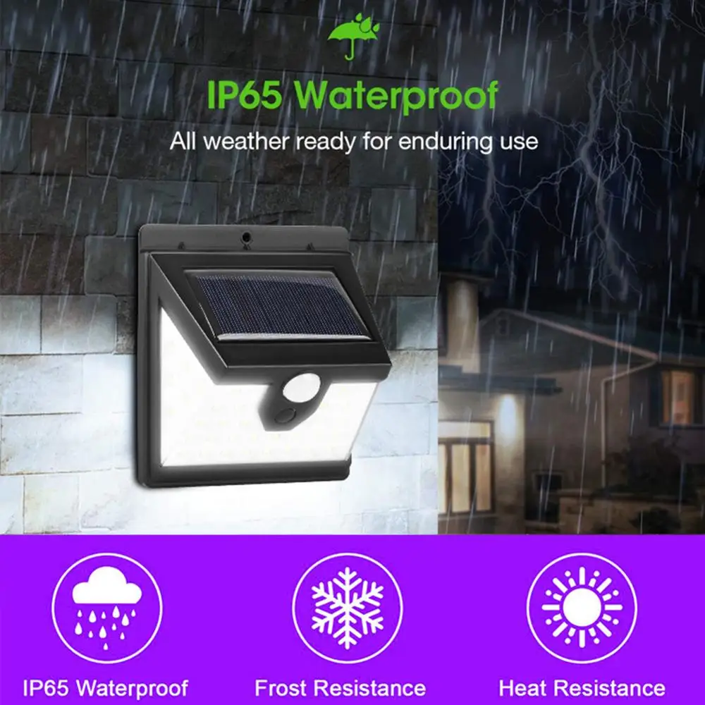 COB 3 режима 180 светодиодный солнечный светильник Открытый PIR датчик движения 4000лм
