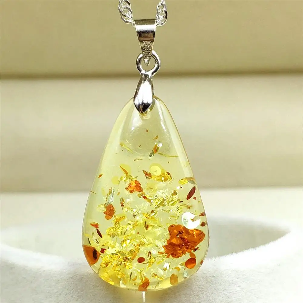 Топ натуральный пьебалд Желтый янтарь редкая подвеска 28x19x7 мм Цветок включение