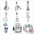 Лидер продаж 100% Серебро 925 пробы череп духи смайлик Шарм подходят для оригинального браслета Pandora DIY модные ювелирные изделия для женщин