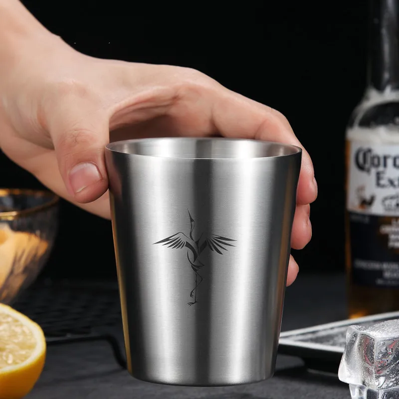 Милый рисунок пивная кружка 304 Нержавеющая сталь Кофе с двойными стенками Кухня