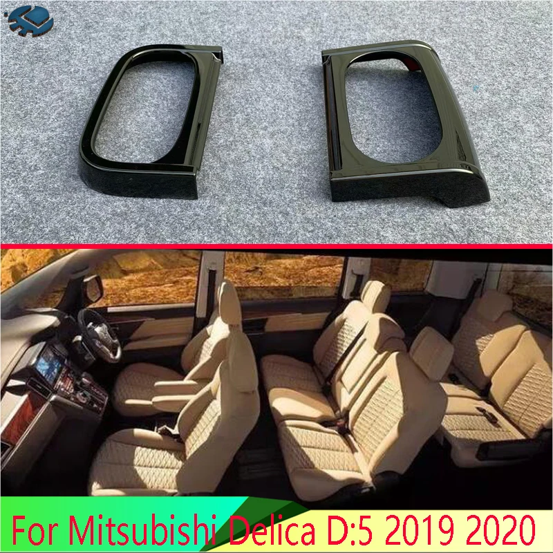 

For Mitsubishi Delica D:5 2019 2020 Car Accessories Piano Black Front Center Console Cup Drink Holder Cover Trim