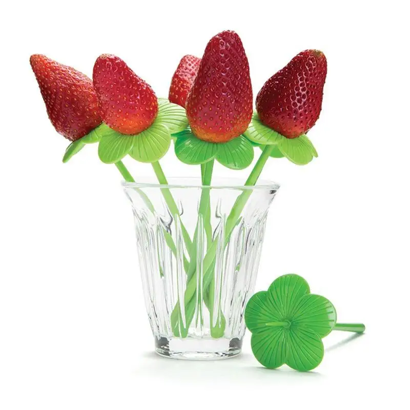 10 шт. креативные декоративные вилки для фруктов в форме цветка пластиковая