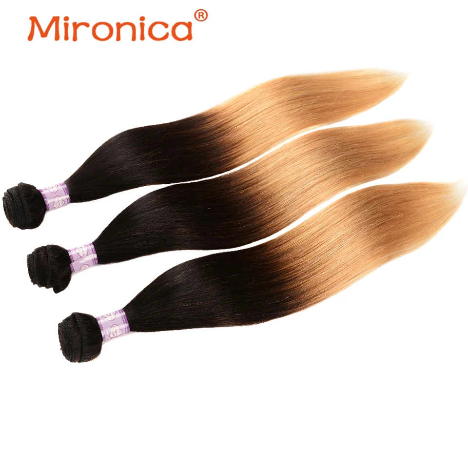 

T1B/4/27 Ombre Human Hair Straight Bundles 1/3/4 Pcs Bundles 100% Human Hair Brazilian Hair Weave Bundles Remy Hair Extensions